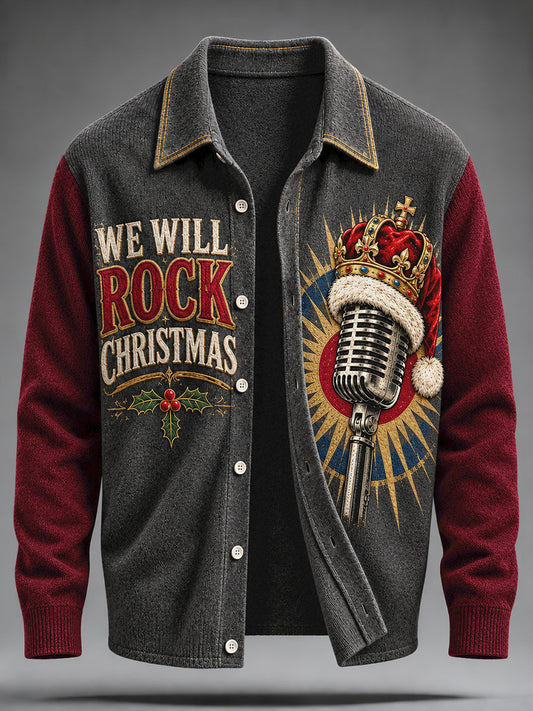 Unisex UK Music Lover Christmas Art Printed Coat